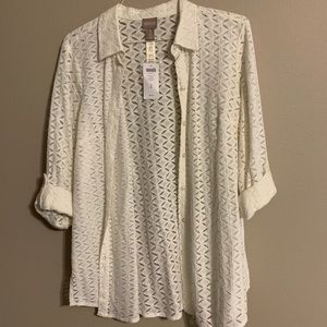 Chico’s white button down shirt